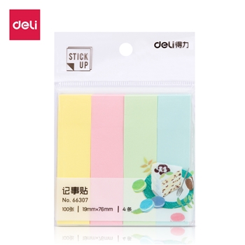 得力66307学生记事贴76*19mm/400张(混)